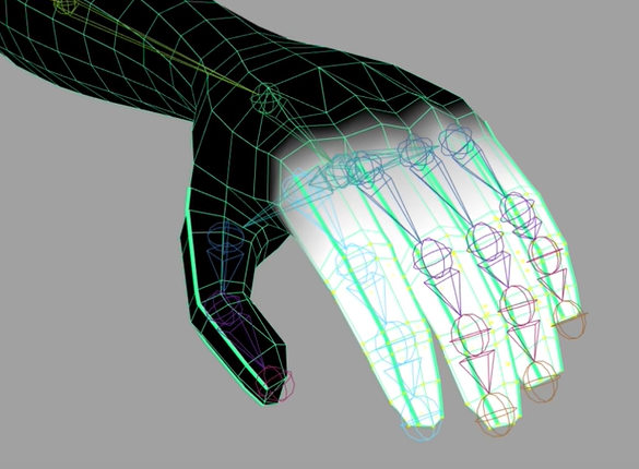 指のウェイトペイント 1度にウェイトを設定してから ウェイトをそれぞれの指ボーンに分ける方法 Autodesk Maya 忘却まとめ